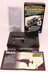  postage 220 jpy ~* unused! The kaPAP world wepon collection g Rene -do gun [HK69]1/6 figure display stand attaching gun GUN