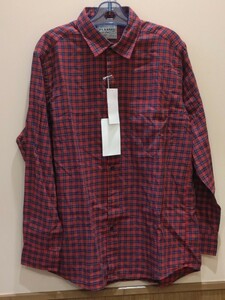 《新品》UNIQLO メンズ ライト フランネル チェックシャツ 長袖 クラシック XLサイズ レッド トップス ユニクロ c200/5