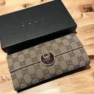 GUCCI グッチ WホックGGキャンバス GG柄 エクリプス 長財布