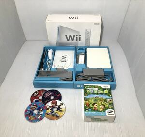 任天堂 Wii 本体 シロ 一式 箱付き 遊べるセット 動作良好 Nintendo ウィー リモコン ヌンチャク マリオ Wiiスピーク どうぶつの森
