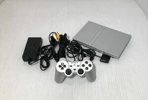 SONY PS2 本体 SCPH-79000 シルバー 薄型 一式 動作確認済み 訳あり コントローラー PlayStation2 プレイステーション2 ソニー