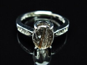 誠安◆極品天然AAAファイナルグレード金針ルチル水晶指輪(15号)[T164-6796]