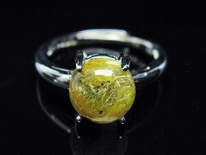 誠安◆超レア最高級超美品天然ゴールドタイチンルチル指輪(14号)[T164-6970]