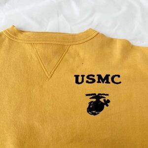 両V USMC ステンシル プリント 90s 00s Cozygen スウェット リブ長 （ ビンテージ レプリカ トレーナー アメリカ軍 NAVY USN 90年代 50s