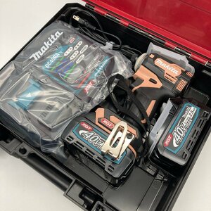 Δ未使用【makita マキタ TD001 40V インパクトドライバー フレッシュカッパー バッテリー 純正セット フルセット 現場作業 DIY】KH10660