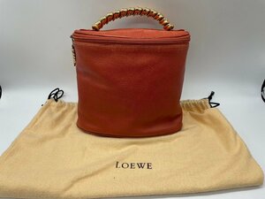 ∞.大人気【LOEWE ロエベ ベラスケス ツイスト ハンドバッグ レザー オレンジ バニティ レディース コスメ 保存袋付き】OK16379