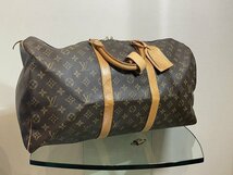 ★綺麗！【Louis Vuitton ルイヴィトン M41416 キーポル バンドリエール 50 モノグラム ボストンバッグ カデナ パドロック 旅行鞄】NA00361_画像1