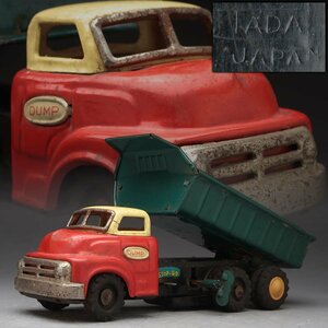 UT344 当時物【多田製作所(TADA JAPAN)】ブリキ玩具 自動車 ダンプ「DUMP」幅23cm 重271g 昭和レトロ