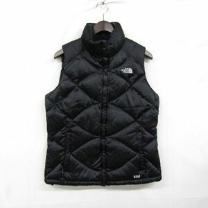 ★ THE NORTHFACE ★ サイズ WOMEN’S M ダウン ベスト スタンドカラー 550フィルパワー ブラック ノースフェイス 古着ビンテージ 3D1009