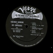 USオリジLP！DG 深溝 STEREO盤 Coleman Hawkins / And Confreres 60年【Verve / MG VS-6110】Ben Webster , Hank Jones , Ray Brown_画像2