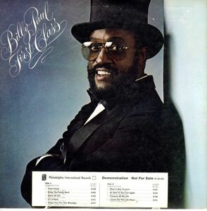 USプロモ盤！白ラベル ”Philadelphia International” Billy Paul / First Class 1979年プレス JZ 35756 Cormega Live Ya Life Thank You