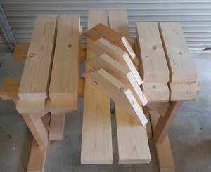 作業台用木材2台分セット　ホワイトウッド材杉材A品　新品未使用品　カット済品