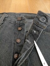 90s USA製 ビンテージ 93年 Levi's501-0658 リーバイス501 先染めブラック デニムパンツ W29L34 イレギュラー品 ★ジーンズ505517_画像7