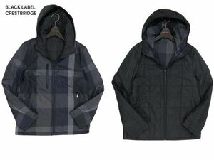 美品★ BLACK LABEL CRESTBRIDGE ブラックレーベル クレストブリッジ リバーシブル 中綿 チェック ジャケット Sz.L　メンズ　I3T02344_B#N