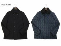 FRED PERRY フレッドペリー F2402 秋冬 リバーシブル★ 中綿 キルティング ドンキー ジャケット コート Sz.M　メンズ 黒　I3T02453_C#N_画像1