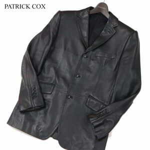 PATRICK COX パトリックコックス 秋冬 羊革★ ラム レザー テーラード ジャケット Sz.S　メンズ 黒　I3T02239_B#N