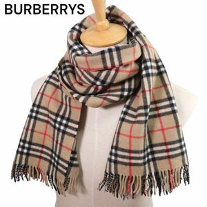 BURBERRYS ヴィンテージ バーバリー 秋冬 ウール&カシミヤ★ ノバチェック マフラー Sz.F　メンズ レディース ユニセックス　I3G00061_B#T