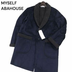 [ new goods unused ] MYSELF ABAHOUSE Abahouse autumn winter reverse side boa * shawl color fake mouton coat Sz.M men's navy blue I3T02265_B#N