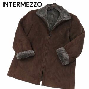 INTERMEZZO インターメッツォ レナウン 秋冬 裏ボア★ フェイク ムートン ジップアップ コート Sz.S　メンズ　I3T02259_B#N