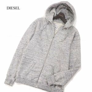 DIESEL ディーゼル 秋冬 ウール&アルパカ混★ スウェット ジップアップ パーカー フーディー Sz.M　メンズ グレー　I3T02184_B#H