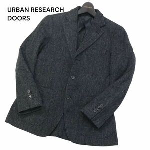 URBAN RESEARCH DOORS アーバンリサーチ 英国 MOON生地★ ヘリンボン ウール ツイード テーラード ジャケット Sz.44　メンズ　I3T02195_B#N