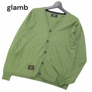 glamb グラム 秋冬 Vネック コットン ニット カーディガン Sz.0　メンズ　I3T02385_C#K