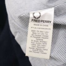 FRED PERRY フレッドペリー 秋冬 メルトン ウール Pコート Sz.S　メンズ ネイビー　I3T02366_B#N_画像6
