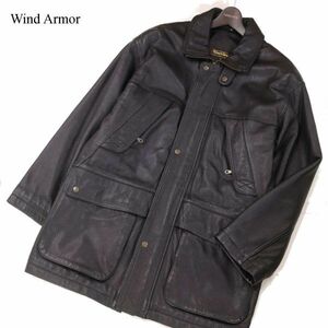 Wind Armor ウィンドアーマー ニチワ 秋冬 鹿革★ イギリス製 ディア スキン レザー コート Sz.M　メンズ 黒　I3T02517_C#N