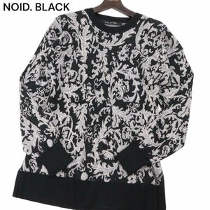 NOID. BLACK ノーアイディー 秋冬 アラベスク総柄★ コットン ジャガード ニット ビッグシルエット セーター Sz.ONE　メンズ　I3T02546_C#K