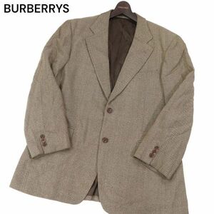 90s★ BURBERRYS ヴィンテージ バーバリー 秋冬 ヘリンボーン柄★ ウール テーラード ジャケット Sz.AB7　メンズ 日本製　I3T02475_C#N