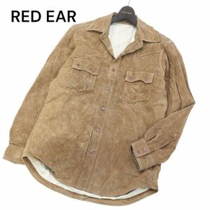 RED EAR レッドイヤー ポールスミス 秋冬 本革★ リアル スエード レザー 長袖 ウエスタン シャツ Sz.M位　メンズ　I3T02321_B#N