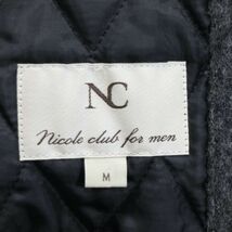 NICOLE CLUB FOR MEN ニコルクラブ フォーメン 秋冬 バックル ベルト★ 中綿 メルトン ウール ダッフルコート Sz.M　メンズ　I3T02555_C#N_画像6