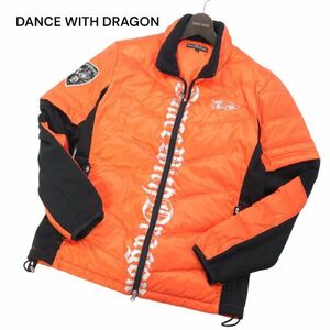 DANCE WITH DRAGON ダンスウィズドラゴン 秋冬 2way★ ジャージ切替 ダウン ジャケット ブルゾン Sz.2　メンズ ゴルフ　I3T02554_C#N