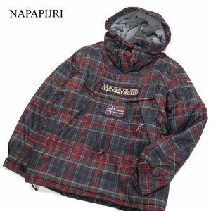 NAPAPIJRI ナパピリ 【SKIDOO CHECK】秋冬 中綿★ ロゴ チェック柄 アノラック パーカー ジャケット Sz.XL　メンズ　I3T01935_B#N