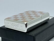 送料無料 ZIPPO[ジッポー]両面加工 ボトムズアップ スピンチェック(C)ローズピンク&シルバー_画像4