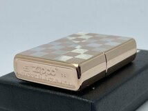 送料無料 ZIPPO[ジッポー]両面加工 ボトムズアップ スピンチェック(D)シルバー&ローズピンク_画像3