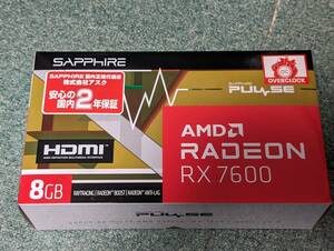 【美品】 SAPPHIRE PULSE Radeon RX 7600 GAMING 8GB GDDR6 SAP-PULSERX7600-8GB/11324-01-20G