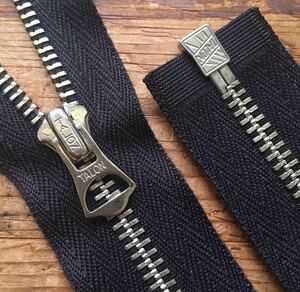 TALON 黒zipper フロントファスナー交換/ライダース ジャケット リペア/リメイク/VANSON修理 革ジャン 補修/ショット/ビンテージ/オープン