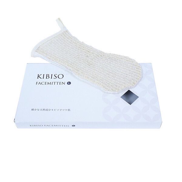 キビソ(KIBISO)フェイスミトン‐日本製 シルク100% 保湿成分 セリシン キビソ糸 お肌しっとり つるつる ツヤ肌