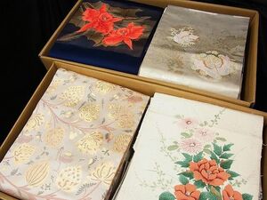 平和屋-こころ店■名古屋帯 まとめて100点 鳥 魚 亀 蝶 花柄 作家物 金銀糸 など 着用可能多数 未使用品あり 全て正絹 hi964