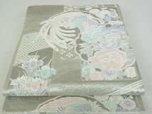 平和屋2■六通柄袋帯　唐織　鳳凰花丸文　銀糸　逸品　rt2798_画像2