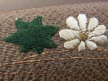 平和屋野田店■訪問着　駒刺繍　扇面草花文　暈し染め　金彩　逸品　n-kn1245_画像6