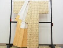 平和屋野田店■上質な紬　亀甲文様　逸品　n-gh4311_画像3