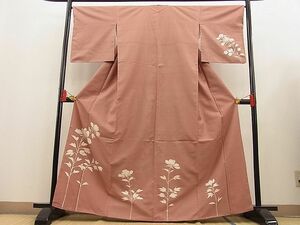 平和屋野田店■訪問着　紬地　枝花文　逸品　n-ip2085