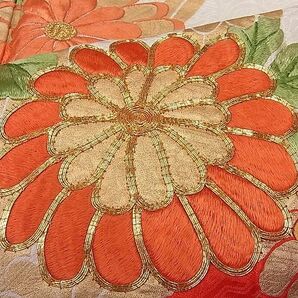 平和屋1■豪華振袖 駒刺繍 絞り 草花文 金彩 逸品 ut5918の画像4