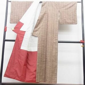 平和屋野田店■上質な紬 縞 逸品 n-yc4515の画像3