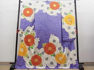 平和屋野田店■豪華振袖　駒刺繍　菊花文　金彩　逸品　n-fw4311