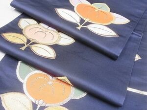 平和屋-こころ店■六通柄袋帯　橘　金糸　正絹　逸品　B-dk5227