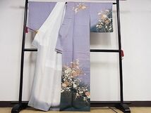 平和屋-こころ店■訪問着　枝花文　暈し染め　金彩　着丈162.5cm　裄丈66.5cm　正絹　逸品　B-ph8900_画像2