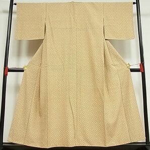 平和屋-こころ店■上質な小紋 花繋ぎ 御召縮緬 着丈153cm 裄丈63.5cm 正絹 逸品 1B-np774の画像1